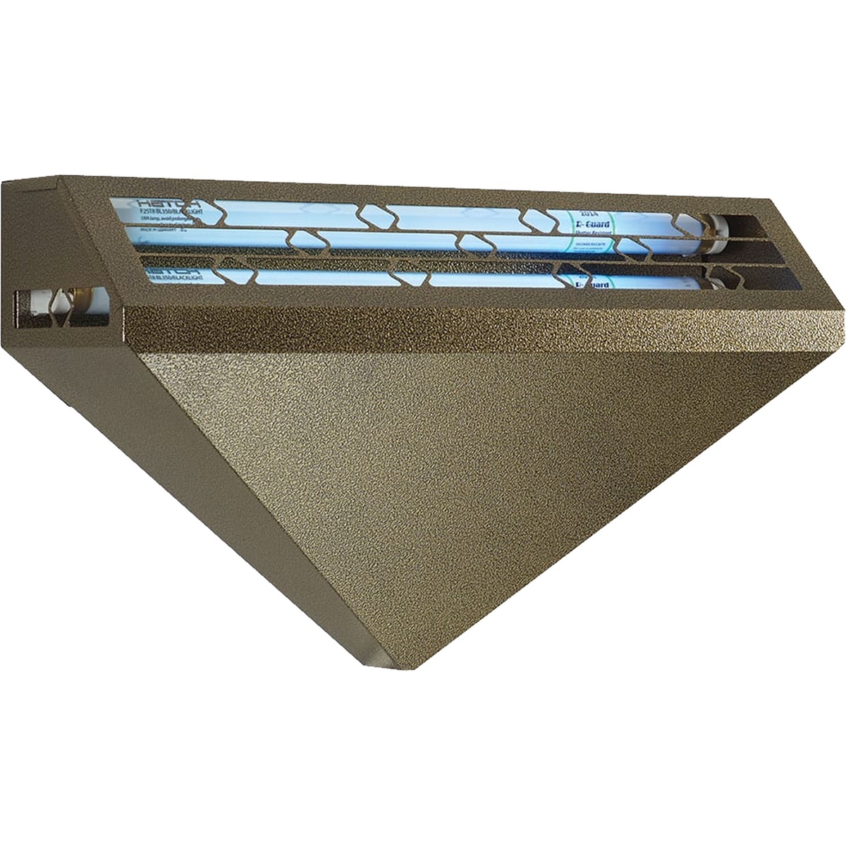 Gardner WS-95GVS gold vein decorative wall sconce fly light trap with UV lamps and adhesive board visible