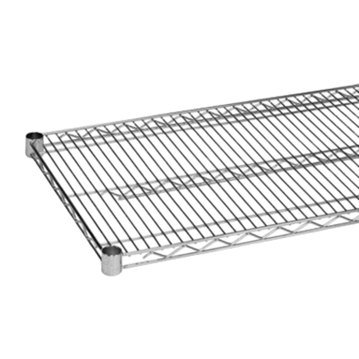 WS2448C chrome wire shelf 24 inch wide by 48 inch long, showing open wire grid construction with chrome finish