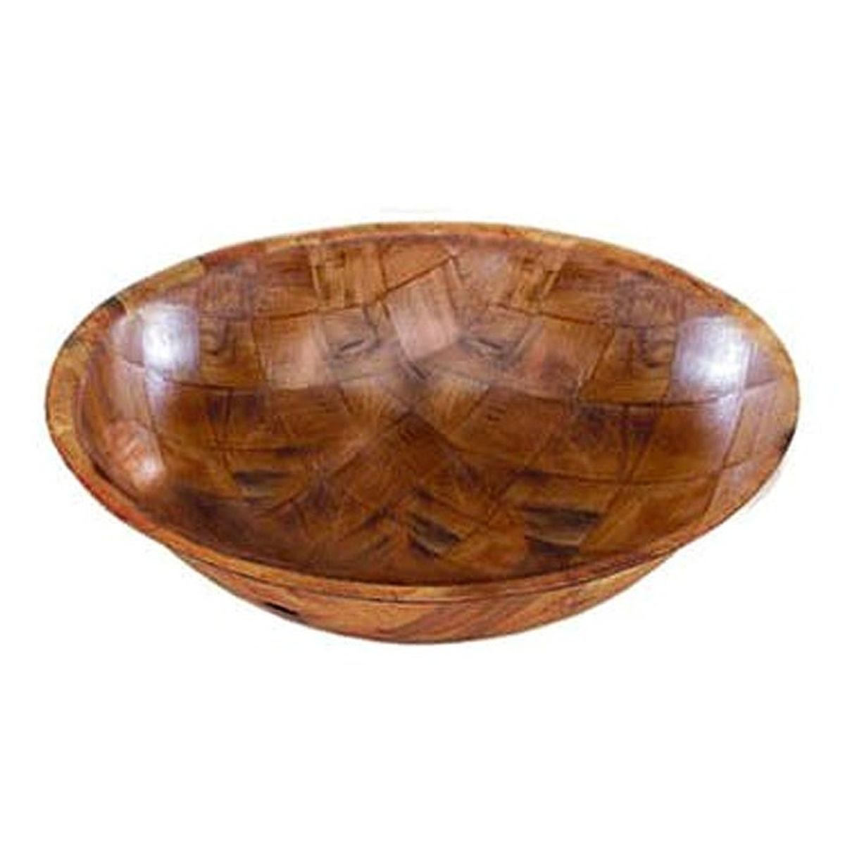 Libertyware WSB08 8-inch woven wood serving bowl with food grade lacquer finish