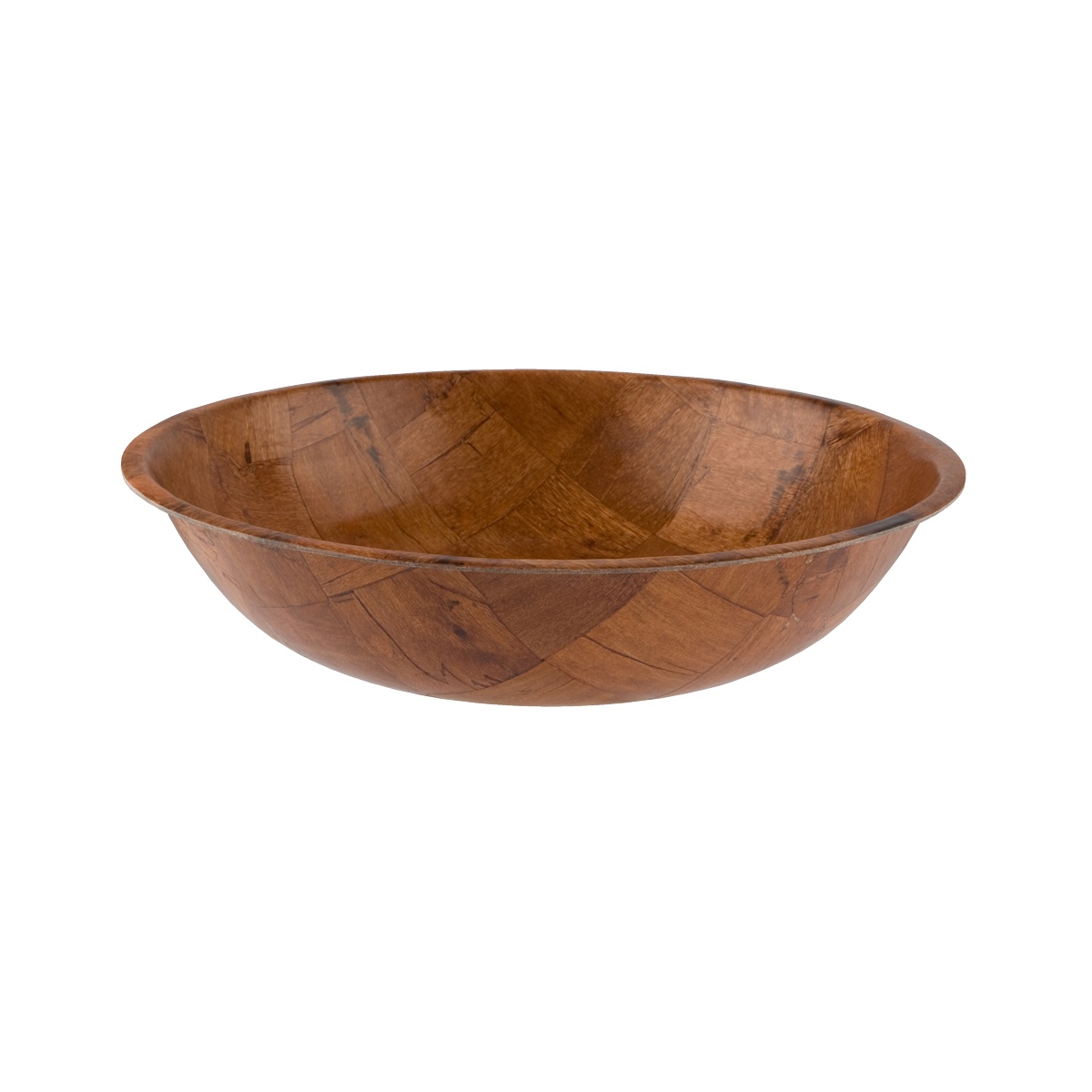 Libertyware WSB16 16-inch round woven wood salad bowl with 5-ply solid wood veneer construction