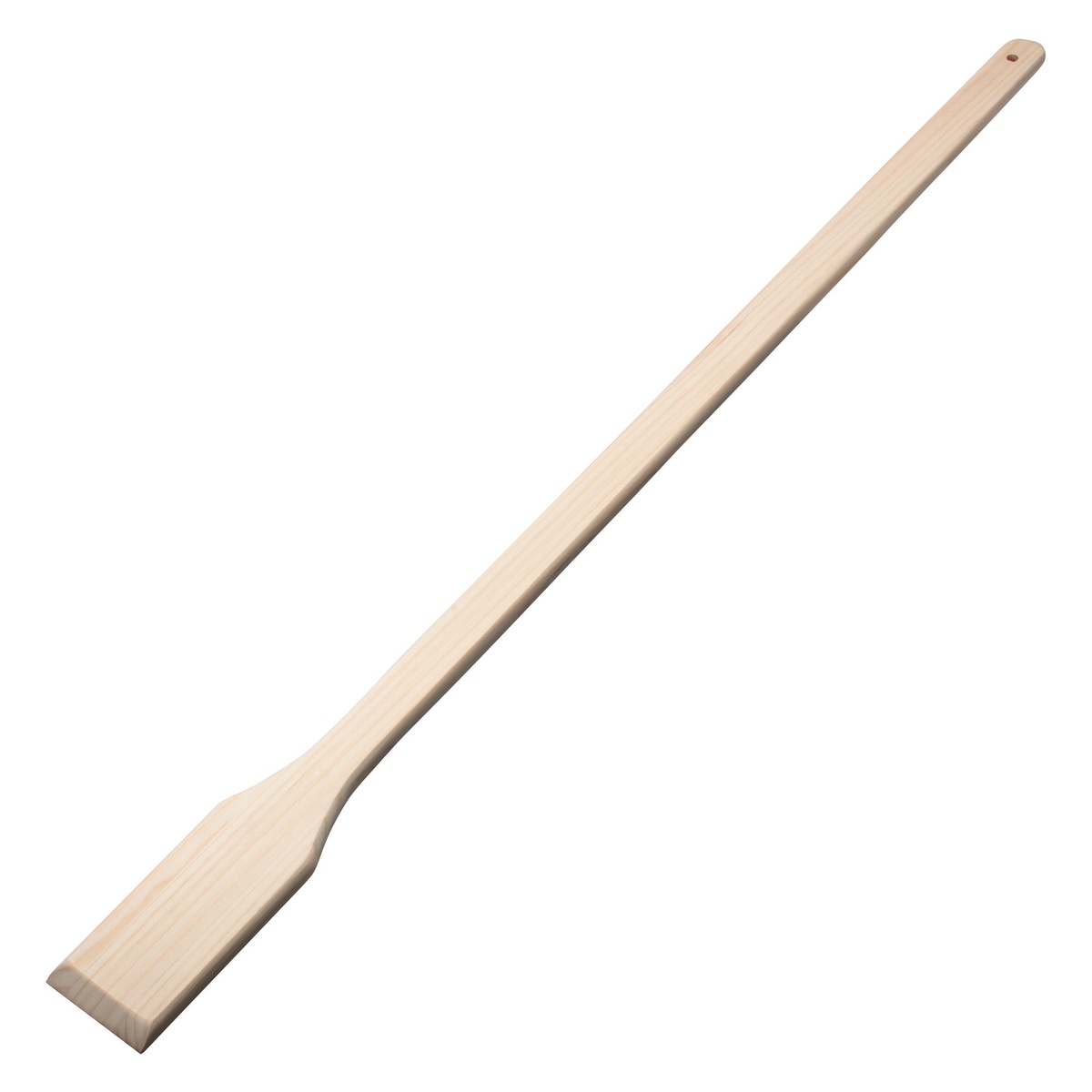Winco WSP-48 48-inch wooden stirring paddle with wide flat blade and hanging hole at handle tip