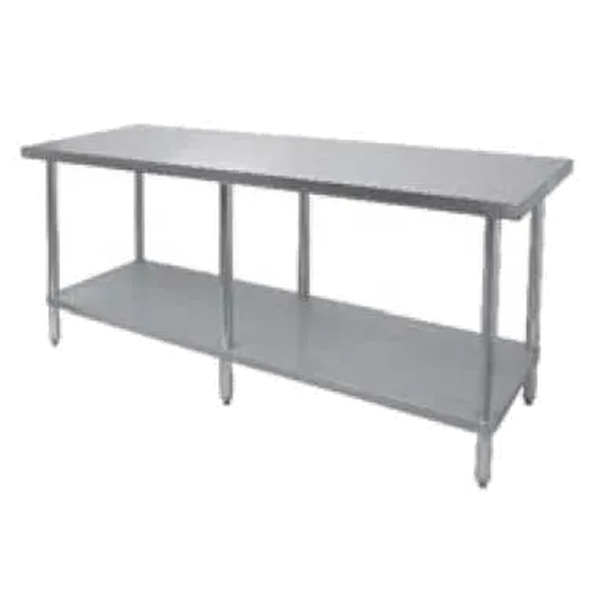 GSW USA WT-P2472 stainless steel work table with open base and lower undershelf, 72 inches wide