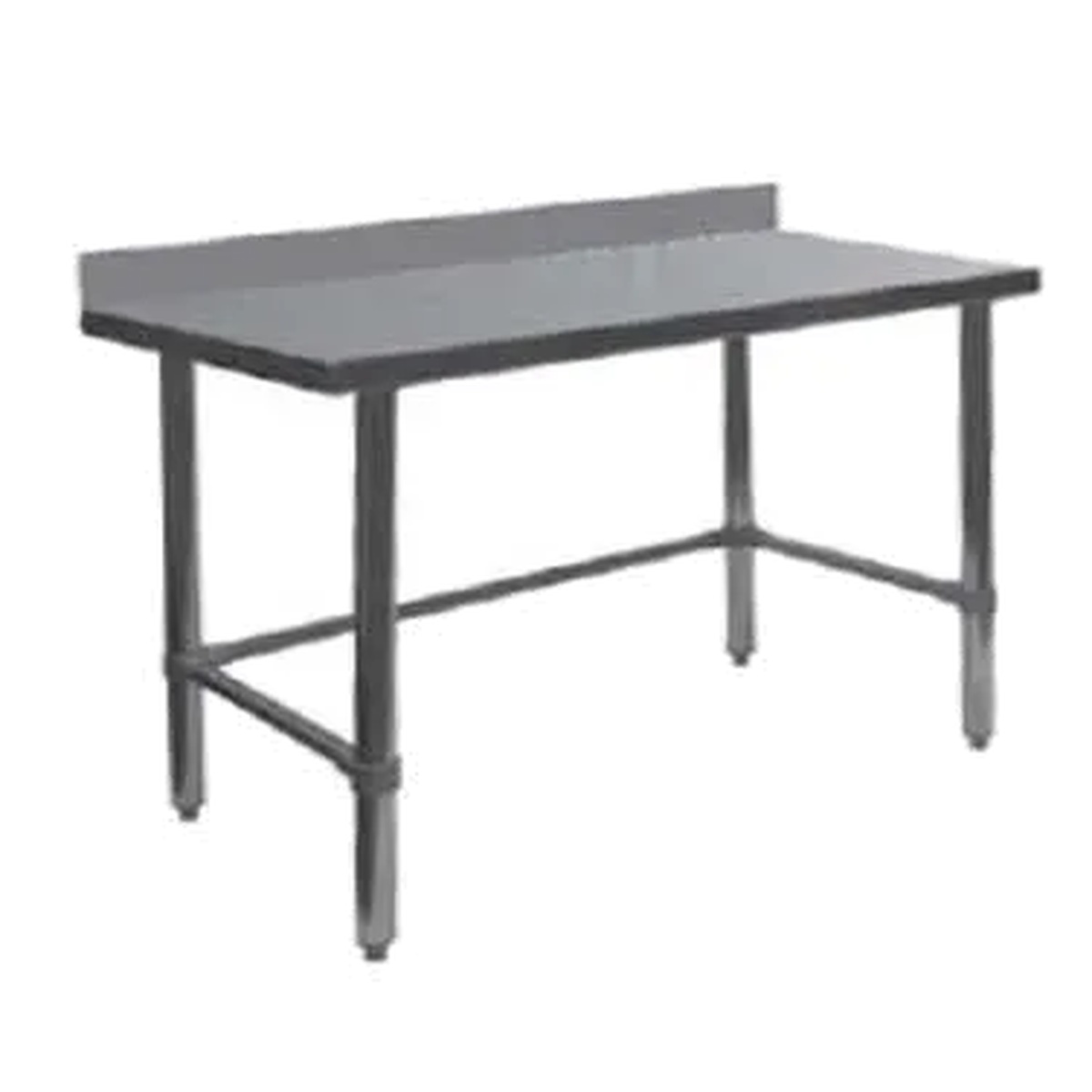 GSW USA WT-PB3030B 30x30 stainless steel open base work table with 4-inch backsplash and side and rear crossrails