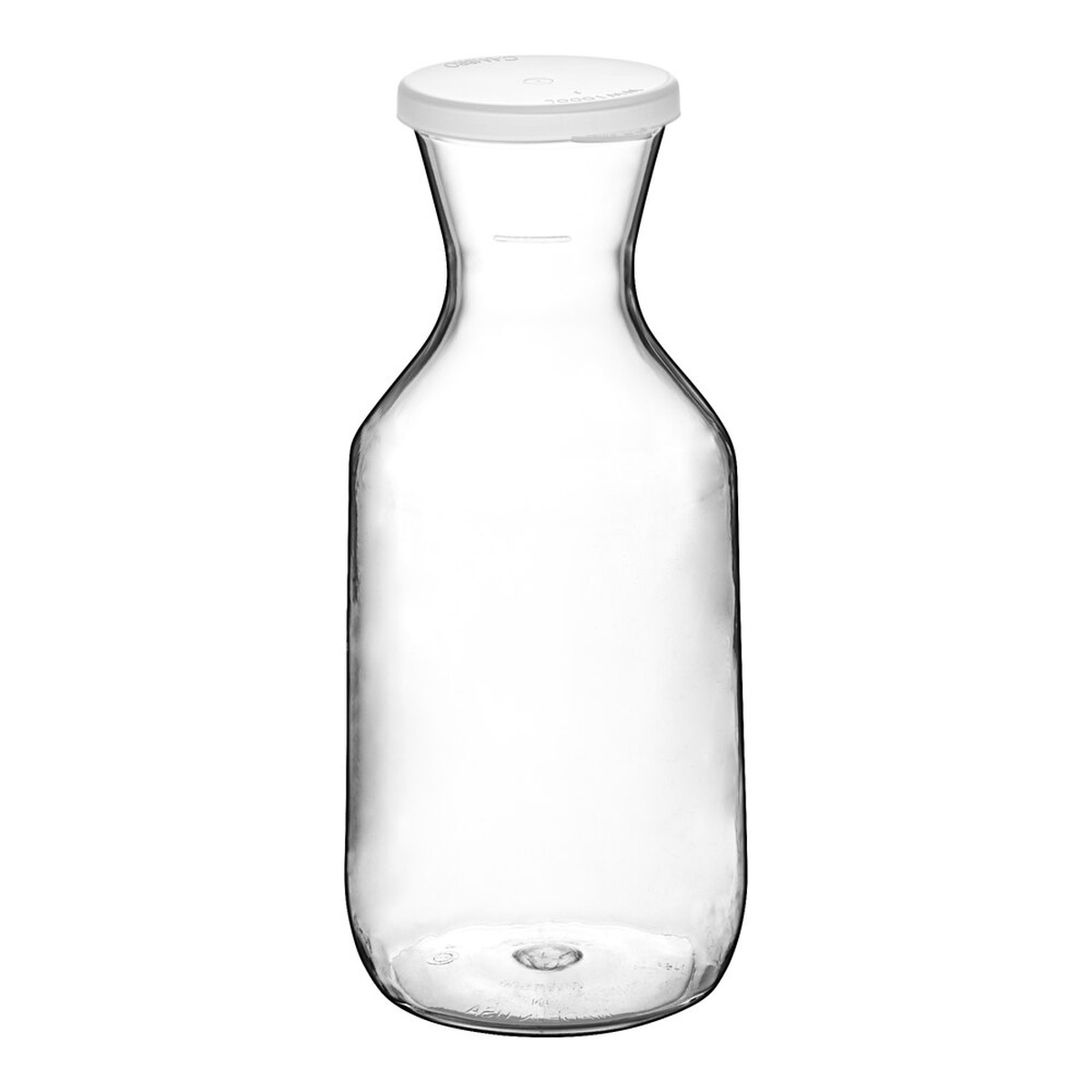 Cambro WW1500135 CamView Camliter 51 oz. clear Tritan decanter with flat white snap-tight lid