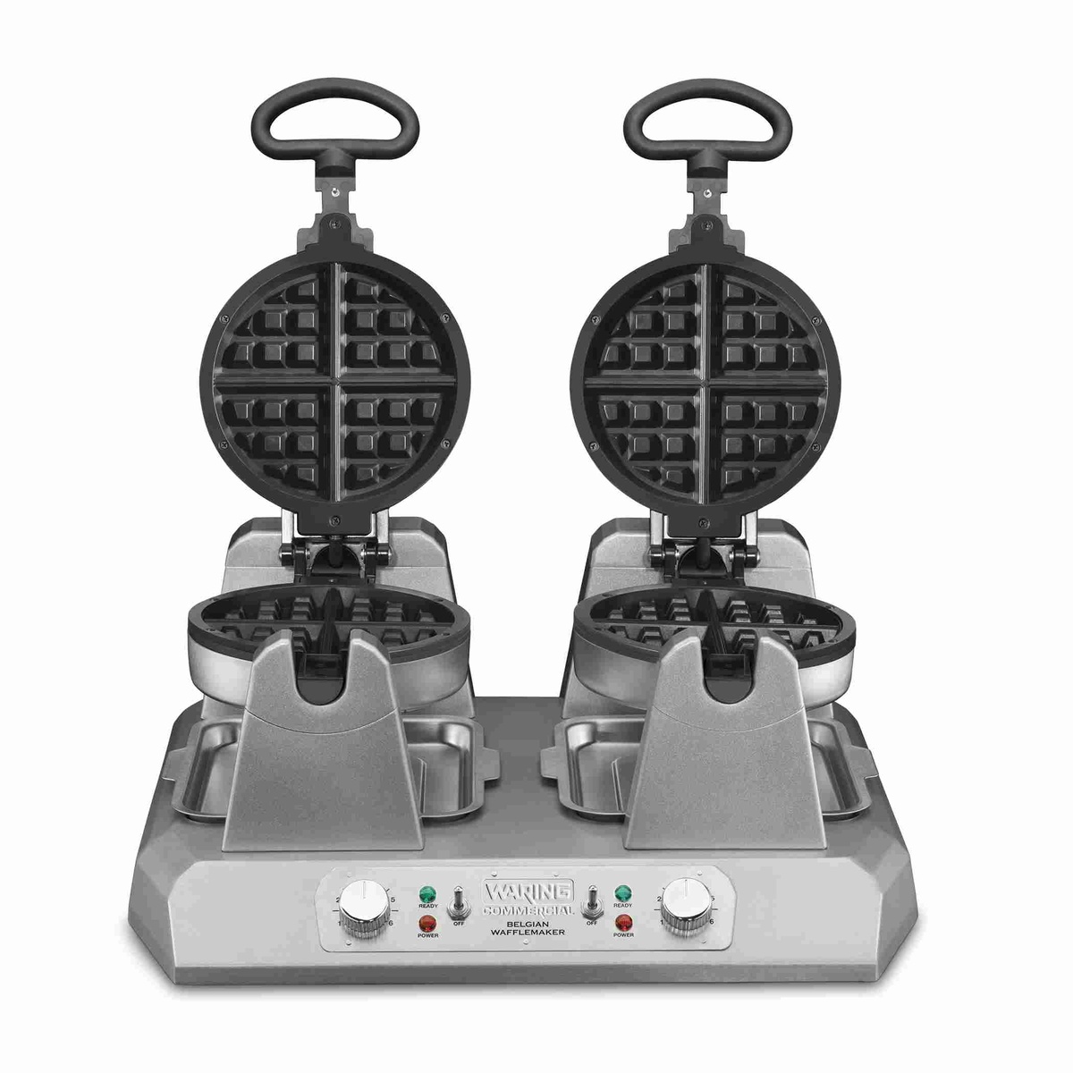 Waring WW250X2 side-by-side Belgian waffle maker with dual round plates