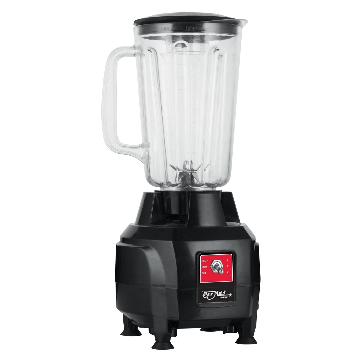 Bar Maid XLB-44 commercial blender with 44 oz clear container and black base