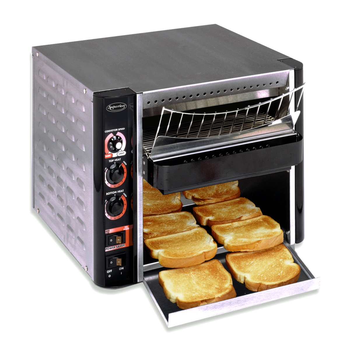 APW Wyott XTRM-2 radiant conveyor toaster with front controls and bread drawer