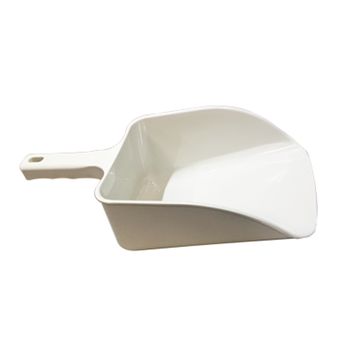 White plastic ice scoop