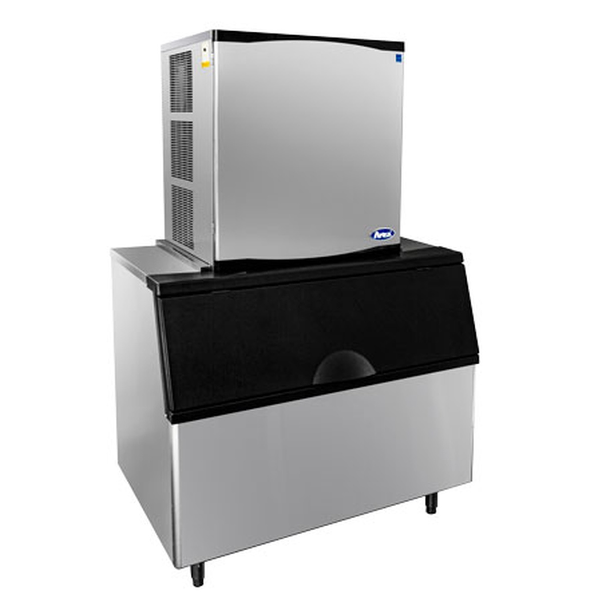 Atosa YR800-AP-261 ice maker head installed on an ice bin