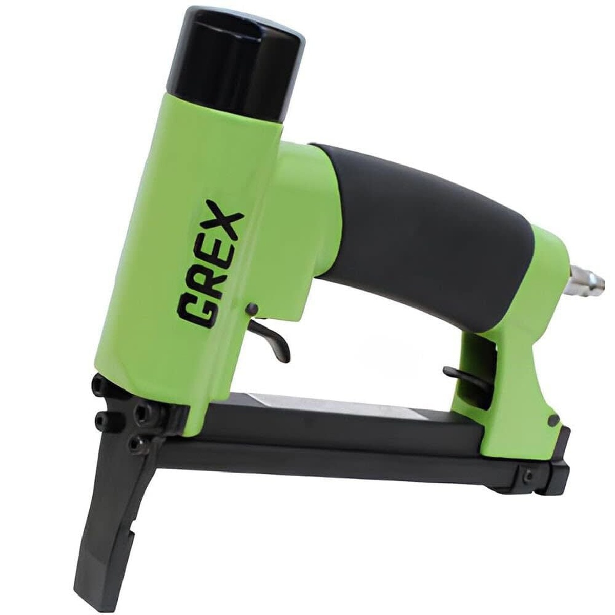 Grex AF64 15 Gauge 2-1/2 inch angled finish nailer detail view showing compact body for finish carpentry and hardwood fastening