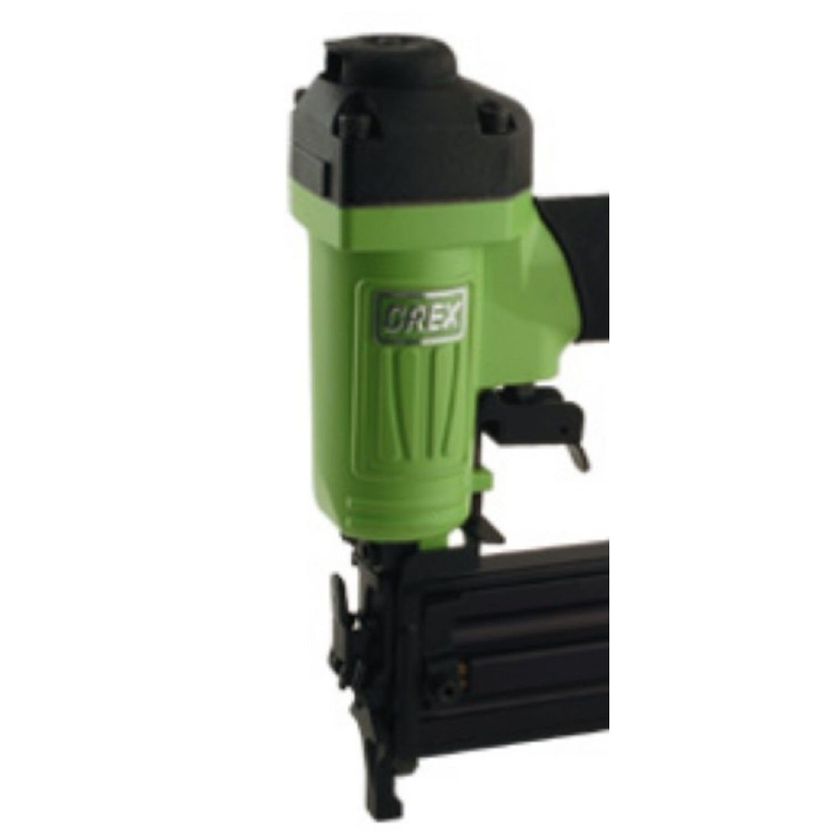 Grex 1850 18 Gauge 2 inch brad nailer front body detail highlighting compact pneumatic design for detailed trim and corner work