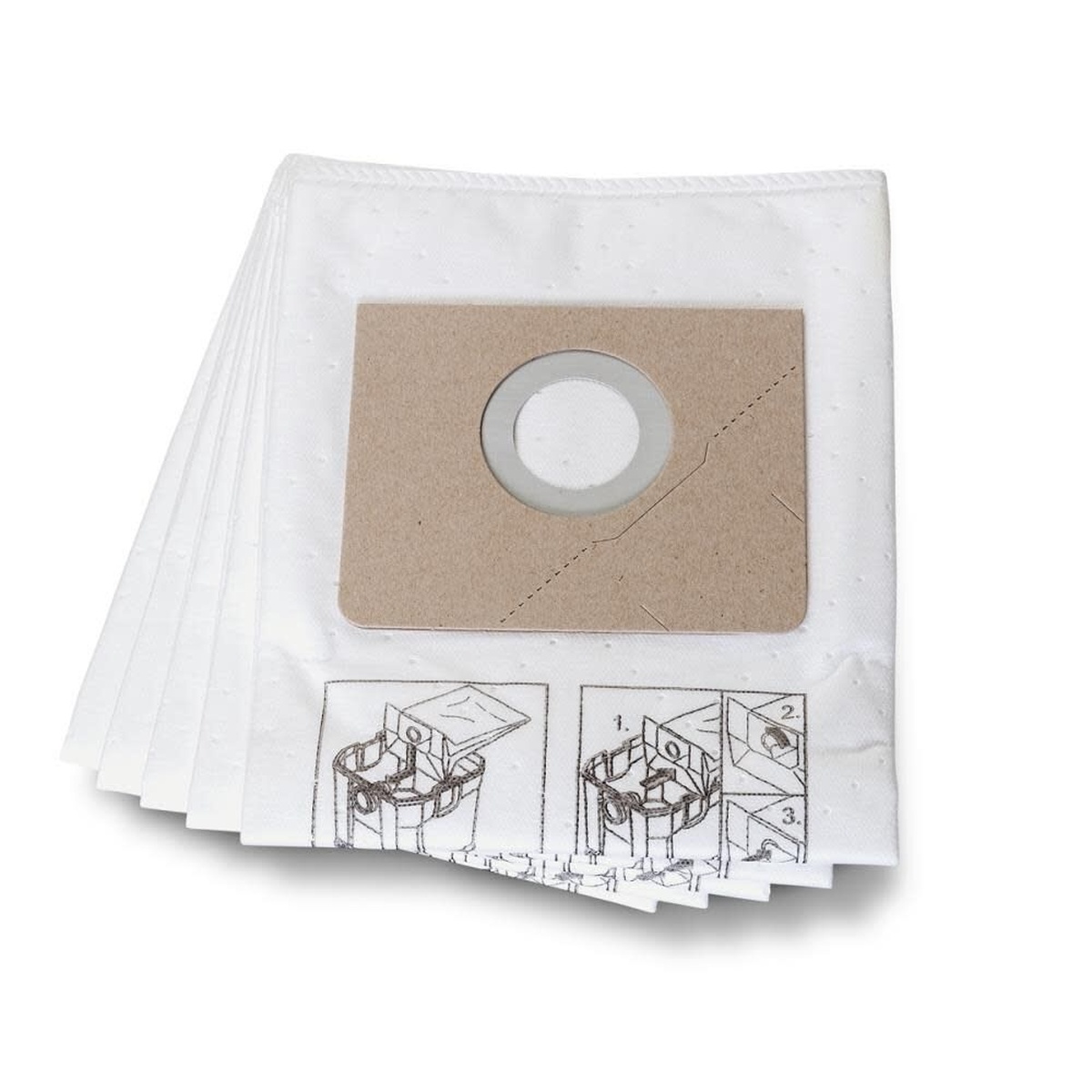 Fein 31345061010 Filter Bags - 5pk for FEIN Turbo I Vacuums stacked for dust extractor use in shop cleanup and jobsite dust collection