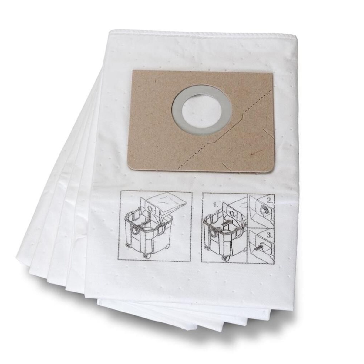 Fein 31345062010 Filter Bags - 5pk for FEIN Turbo II Vacuums replacement fleece vacuum bags for dry dust collection in a workshop cleanup setup