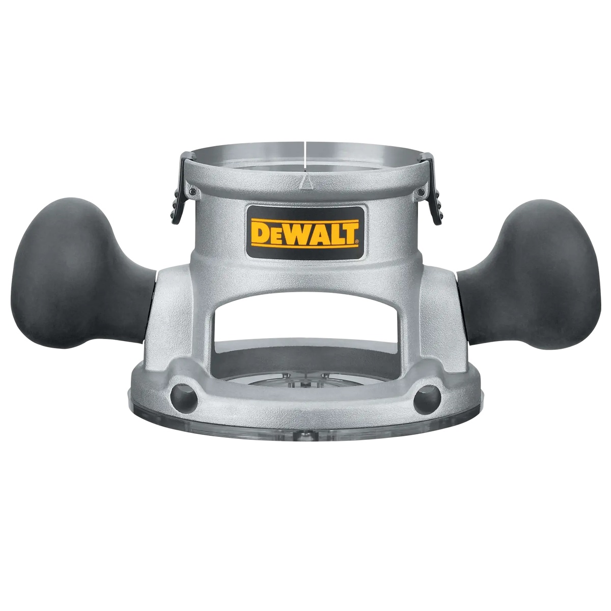 DEWALT DW6184 Fixed Base for DW616/618 Routers fixed router base with overmolded handles and clear sub-base for precise woodworking and template routing