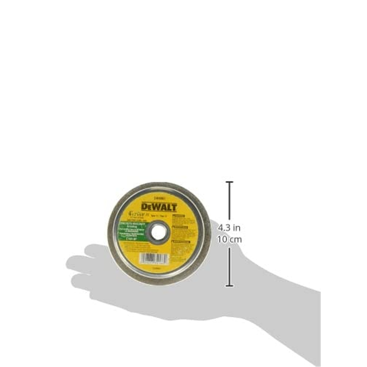 DeWALT DW4961 4 in x 2 in Type 11 Masonry Grinding Wheel compact cup wheel size for grinder setup and concrete grinding tasks