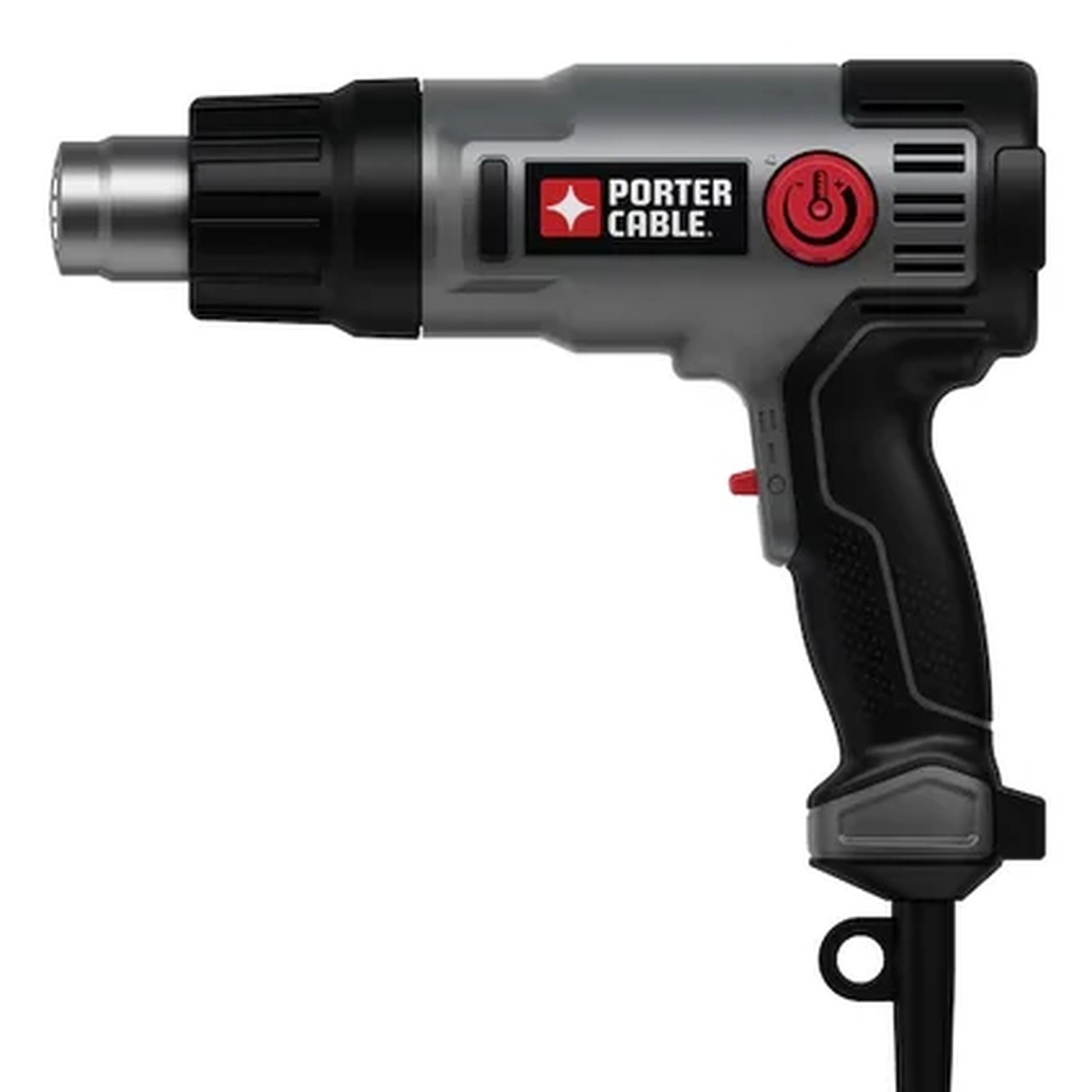 Porter-Cable PC1500HG 1500-Watt Heat Gun side view showing compact corded body for remodeling, shop heating, and plastic tubing tasks