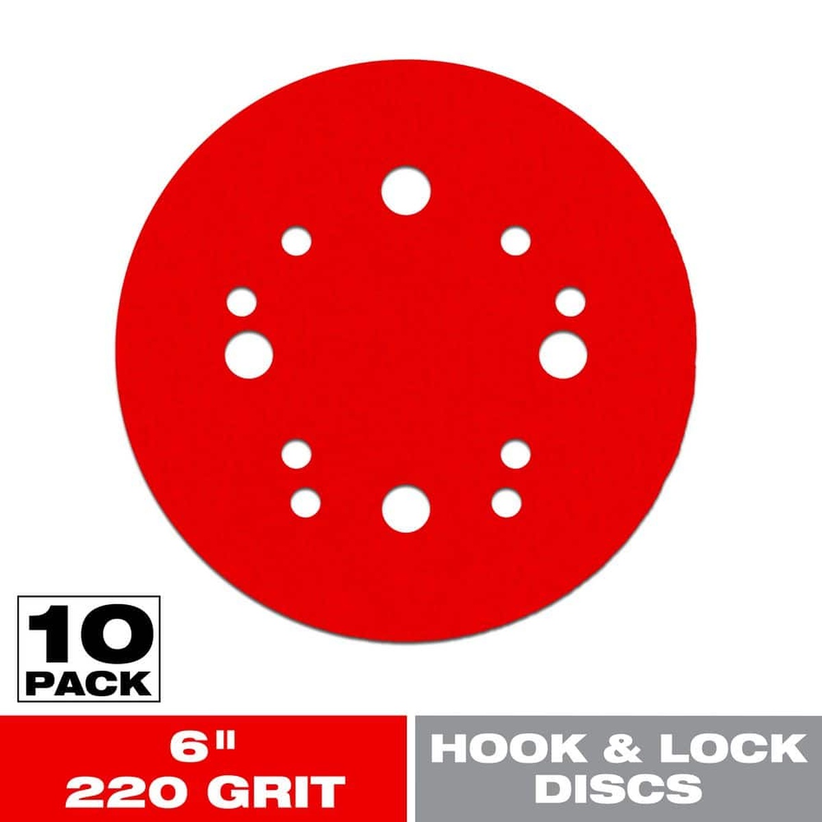 Diablo DCD060220H10G 6 in. 220-Grit Hook and Lock ROS Sanding Discs 12-hole sanding disc for random orbital sanding on wood, metal, and plastic surfaces
