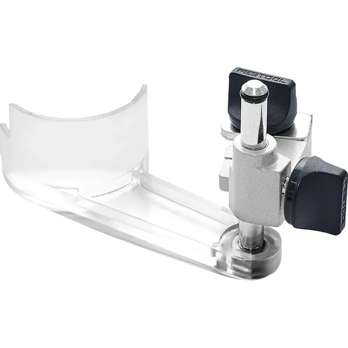 Festool 486242 Chip Deflector router accessory for OF 1010 edge routing and dust extraction setup in woodworking applications