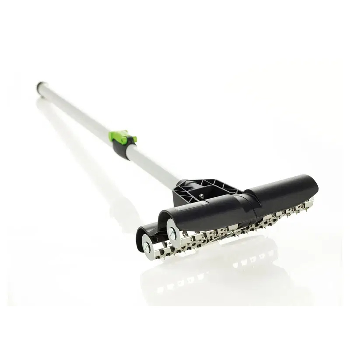 Festool TP 220 wallpaper perforator with telescoping handle positioned for wallcovering removal work
