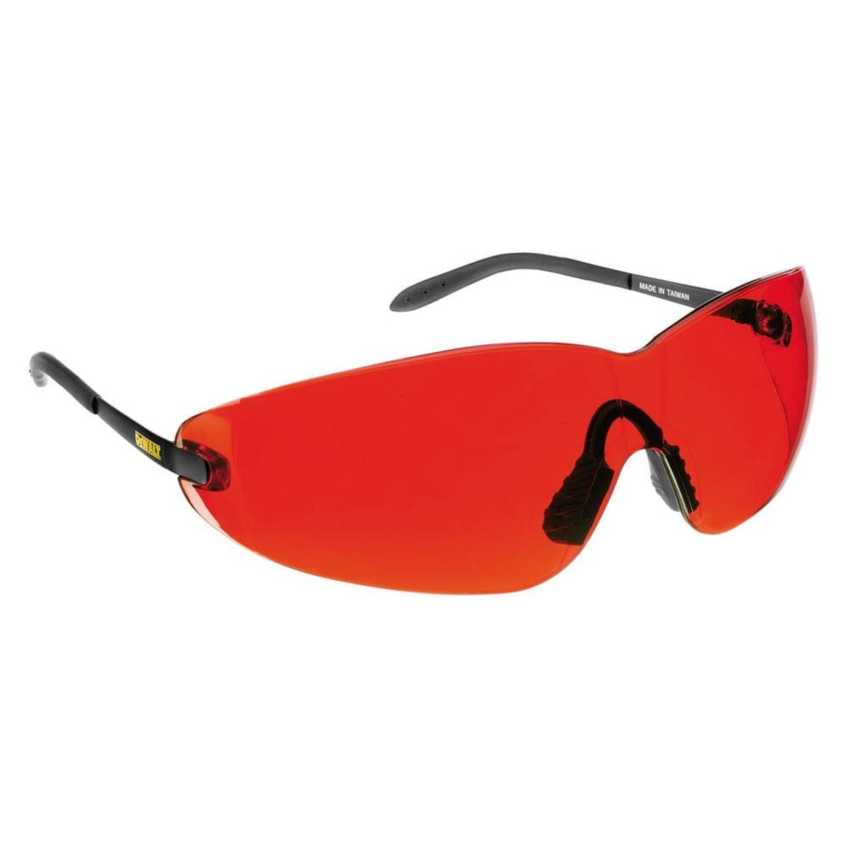 DEWALT DW0714 Laser Enhancement Glasses with red lens for improving visibility of red beam laser lines during layout and leveling work on the jobsite
