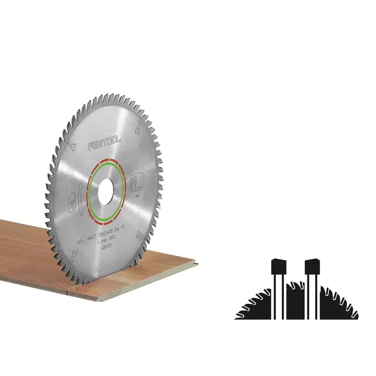 Festool 495386 HW 260x2,5x30 TF64 Laminate/HPL Saw Blade for KAPEX Miter Saw cutting laminate flooring in finish carpentry work