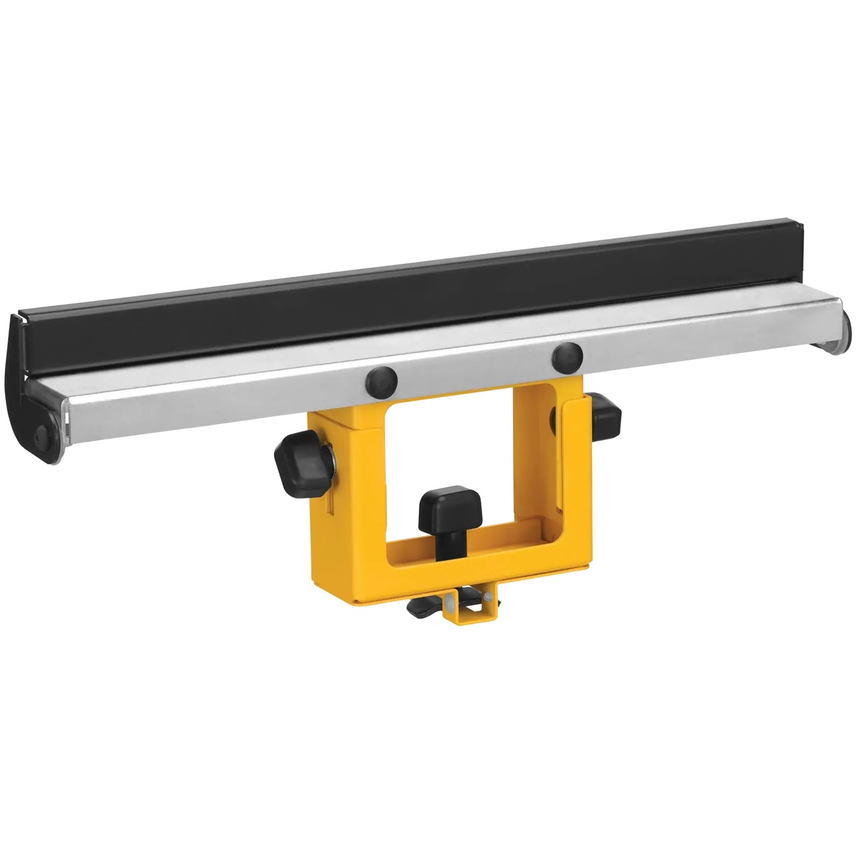 DeWALT DW7029 Wide Miter Saw Stand Material Support and Stop mounted accessory for miter saw stand work support during trim and board cutting on a jobsite
