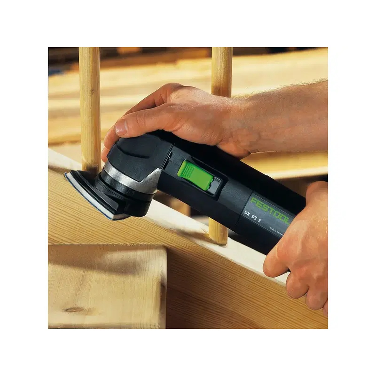 Festool 488716 DX 93 StickFix Sanding Pad, Hard used on wood trim for detail sanding along narrow edges and tight railing spaces