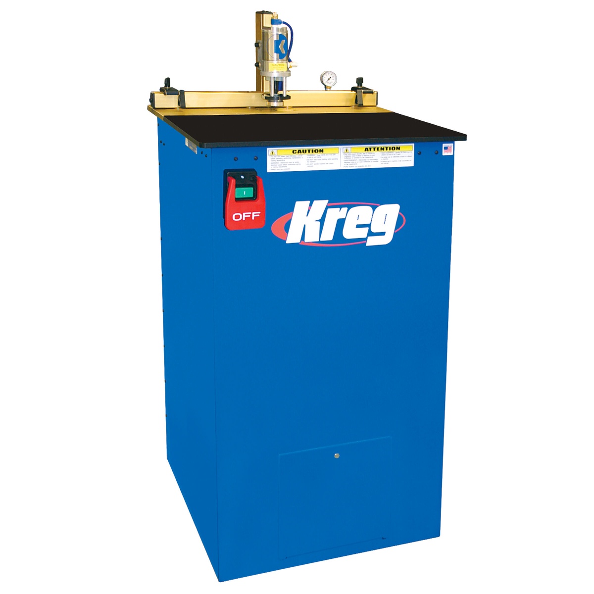 Kreg DK3100 Multi-Spindle Pocket-Hole Machine freestanding production joinery machine for cabinet face-frame drilling in a professional woodworking shop