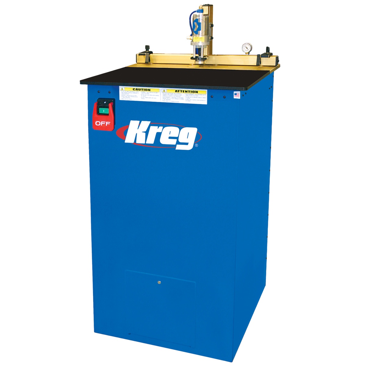 Kreg DK3100 Multi-Spindle Pocket-Hole Machine shop joinery station with adjustable spindle spacing for face-frame rail drilling