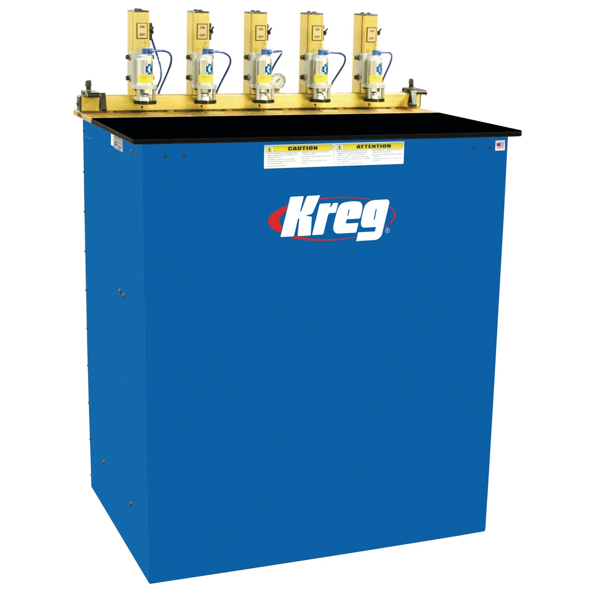 Kreg DK5100 Panel-Boring Pocket Hole-Machine full workstation for production pocket hole joinery in a cabinet and millwork shop
