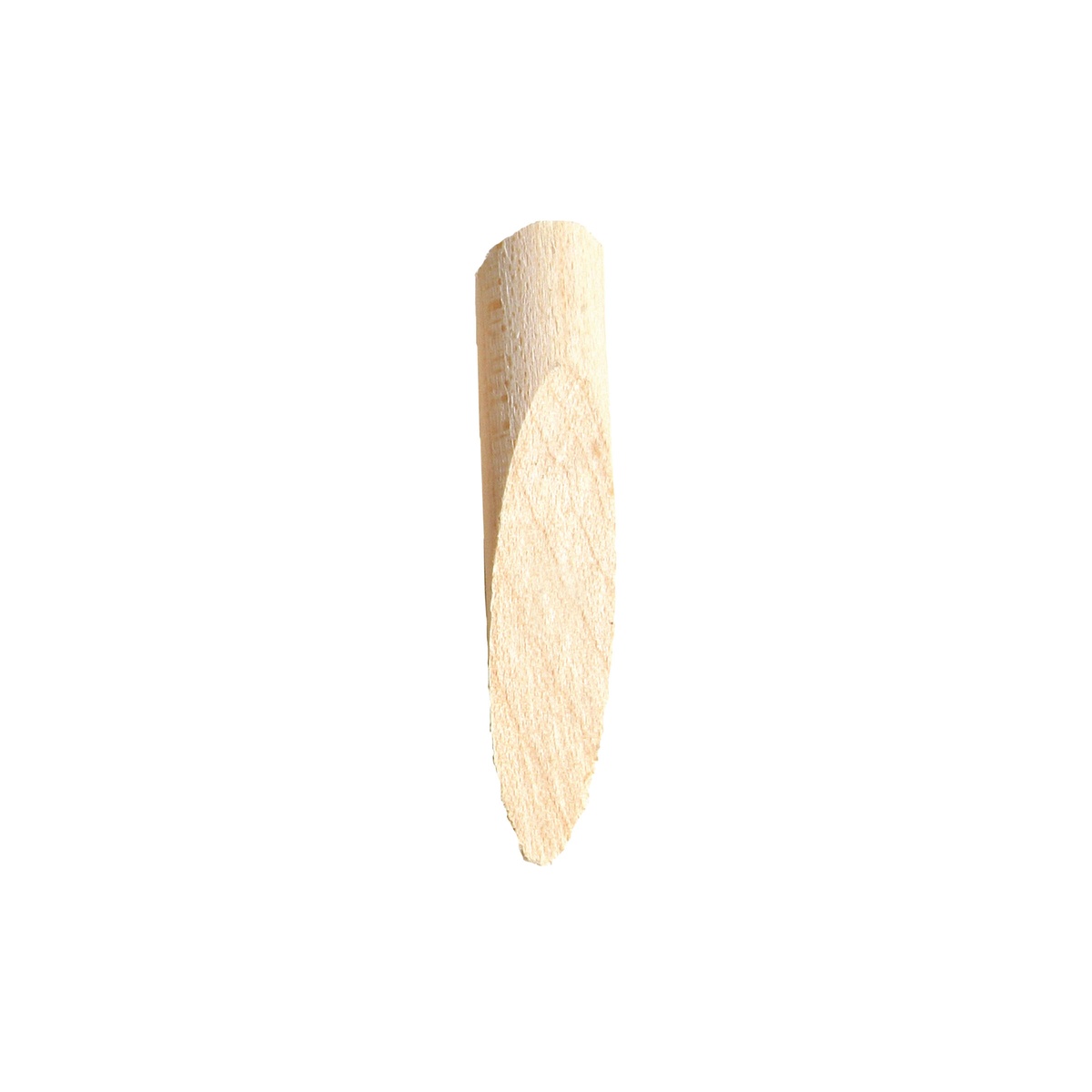 Kreg Tool P-MAP Solid-Wood Pocket-Hole Plugs Maple close-up showing the angled solid wood plug profile used to fill a pocket hole in woodworking and cabinet projects