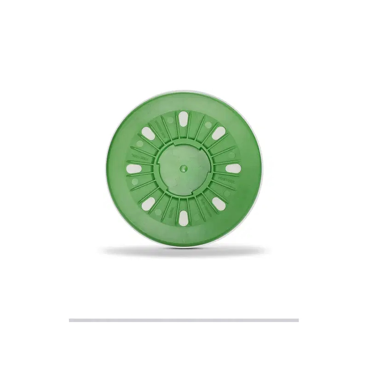 Festool polishing pad backing side detail for RO 150 FEQ showing pad structure used for controlled polishing on finished wood, boats, and painted surfaces