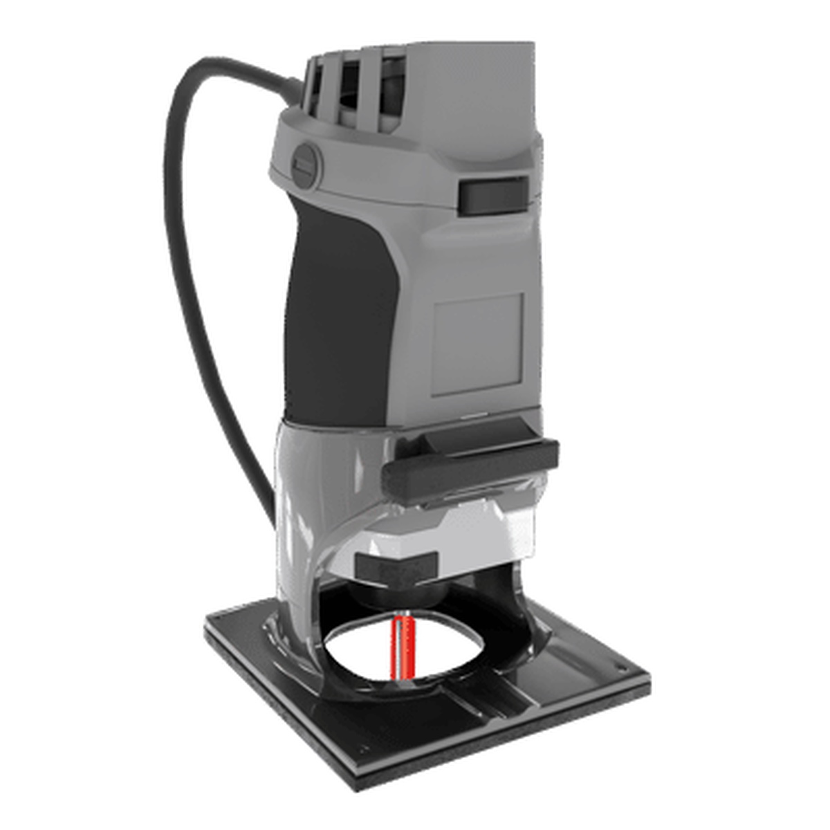 Freud 04-098 double flute straight router bit application with a hand-held palm router for edge-routing and narrow groove work in woodworking