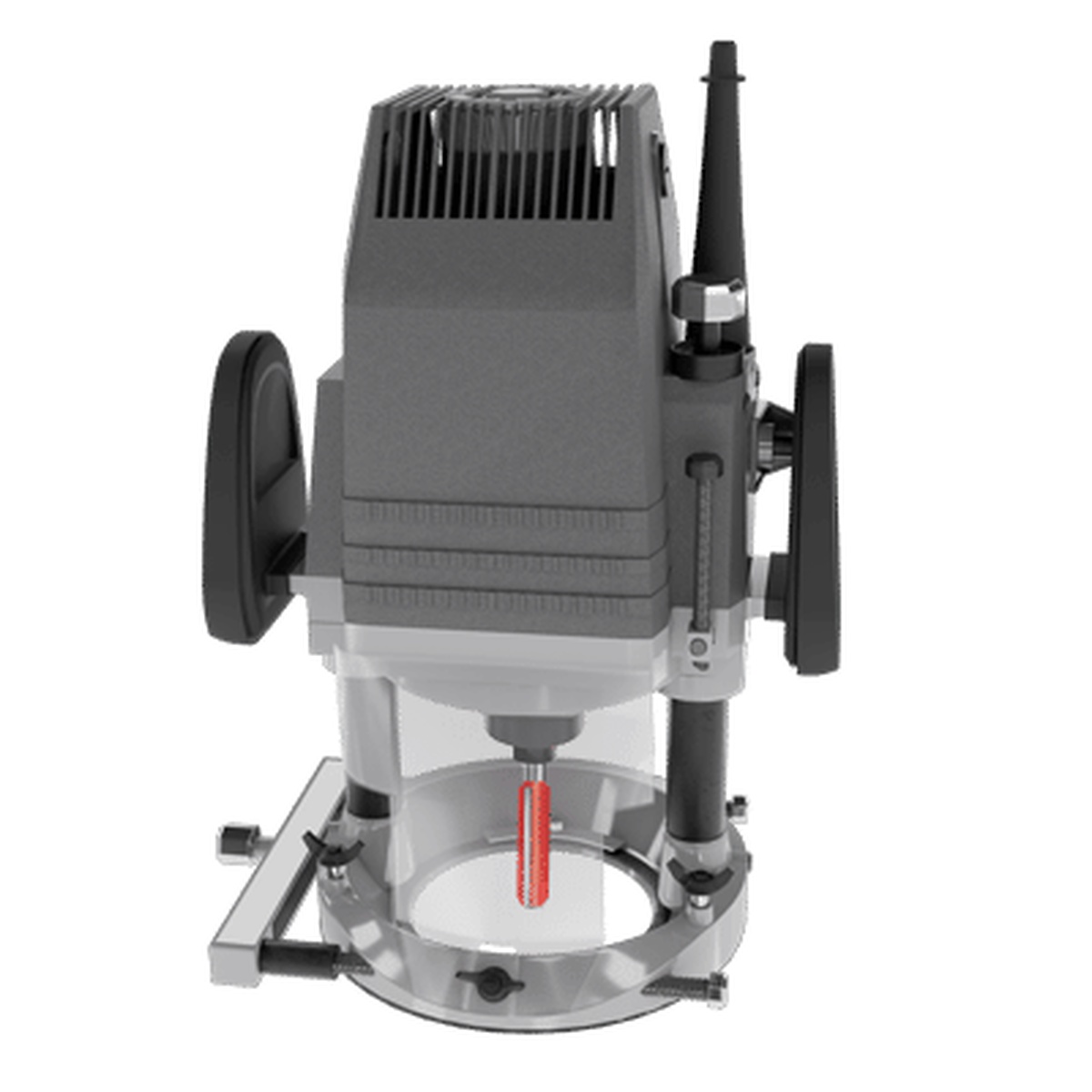 Freud 56-110 3/16-Inch Slot Three Wing Slotting Cutter used with a hand-held router for cutting edge grooves in wood on a jobsite or in a shop