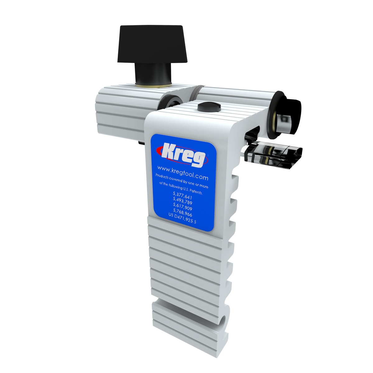 Kreg PRS7850 Precision Router Table Stop showing low-profile aluminum body and flip-away stop design for router table fence setup