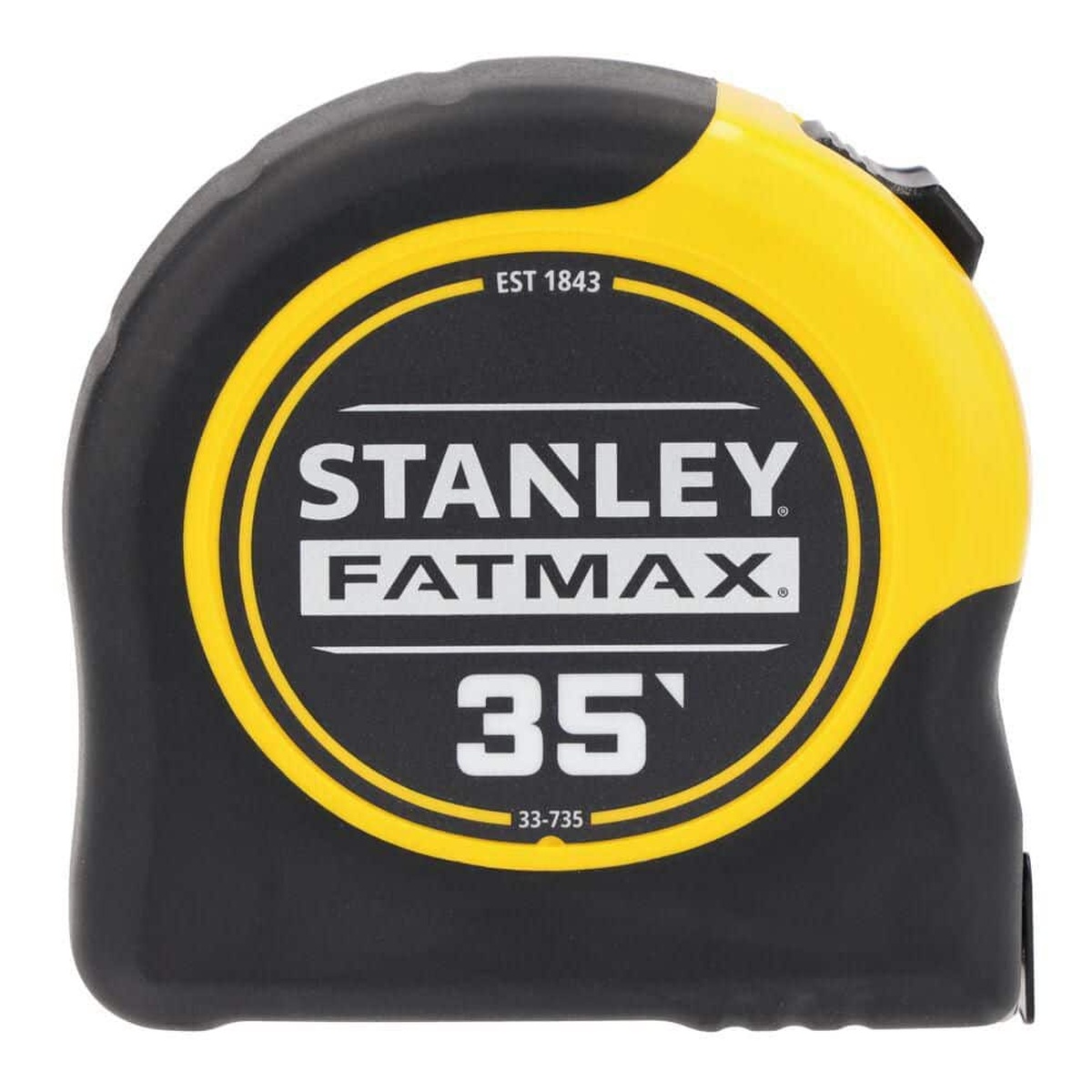 Stanley 33-735 35 ft. FATMAX Tape Measure side profile showing compact ABS case for jobsite measuring and layout work