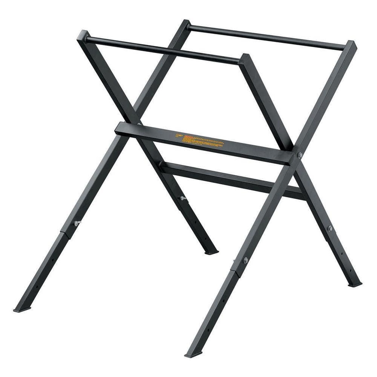 DEWALT D24001 Tile Saw Stand for D24000 opened for wet tile saw support in a tile cutting workspace