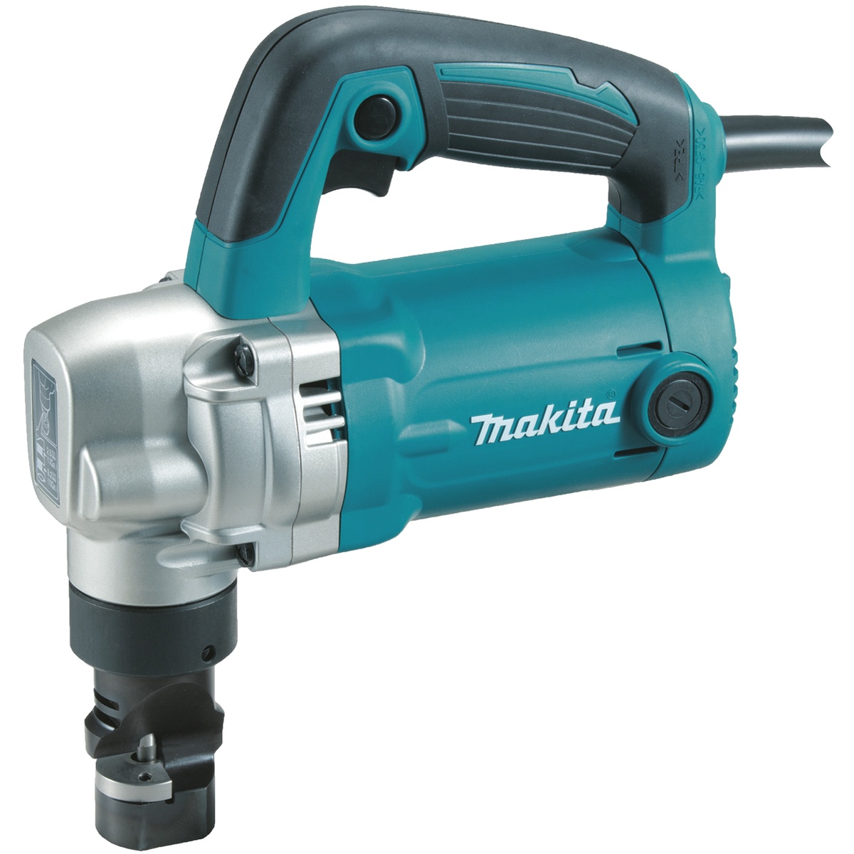 Makita JN3201 Corded 10 Gauge Nibbler with top handle and cutting head for sheet metal cutting in HVAC and metal fabrication work