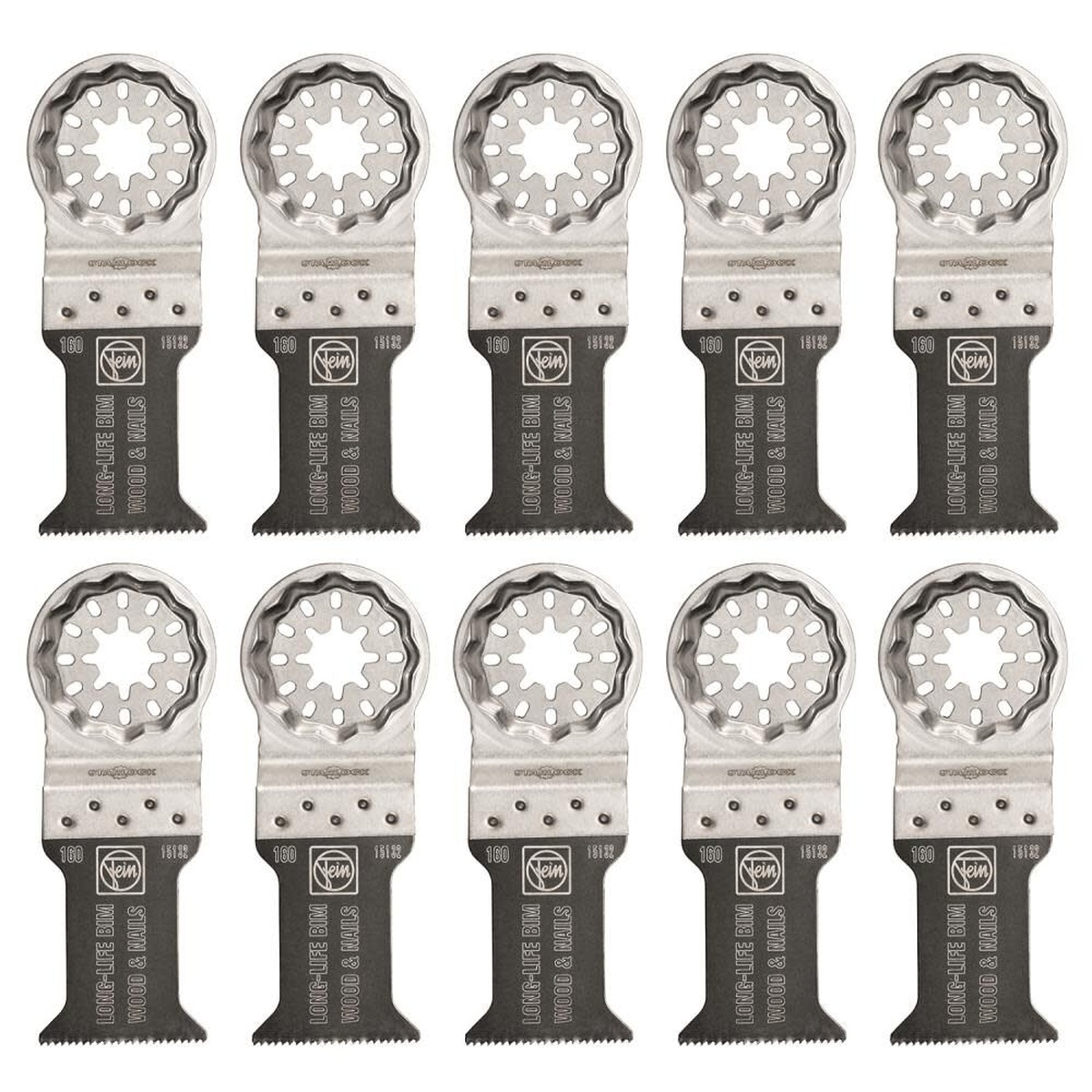 Fein 63502160290 E-Cut Long-Life Saw Starlock Blade pack for oscillating multi-tool cutting wood, drywall, and plastic on remodeling and repair jobs