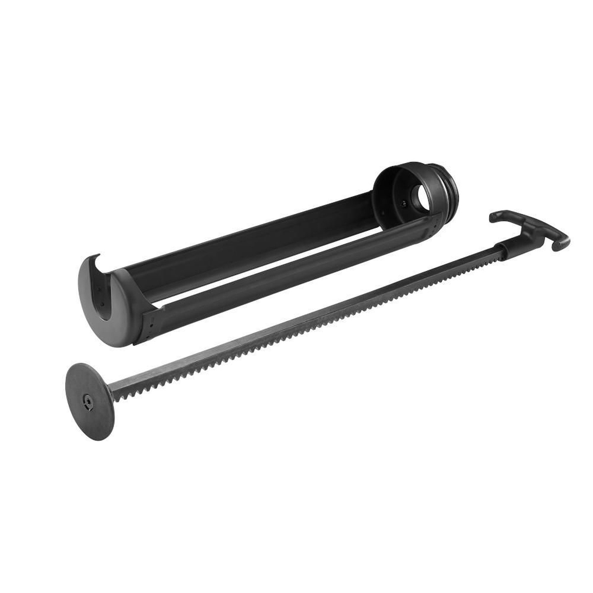 Milwaukee 48-08-1095 Quart Carriage Conversion Kit with quart carriage, plunger rod, and piston assembly for converting an M18 caulk gun to run 29 oz tubes on jobsite sealing work