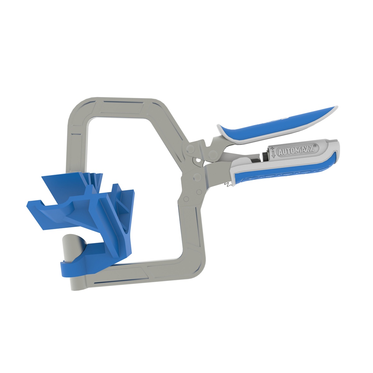 Kreg KHCCC 90-Degree Corner Clamp side view showing Automaxx handle and jaw design for drawer, casework, and cabinet assembly