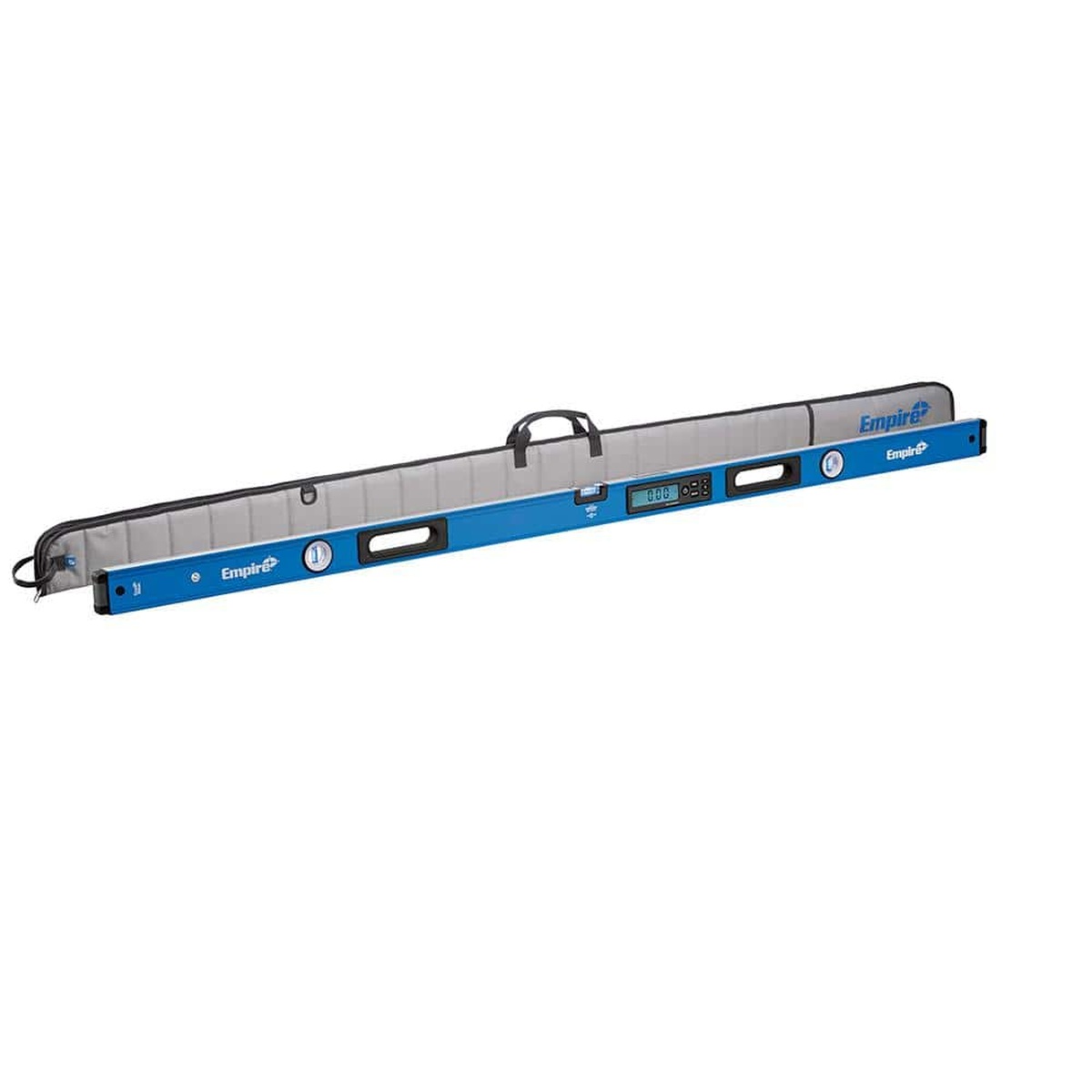 Empire 72 in. True Blue Digital Box Level with Case stored in its protective case for transport between jobsites and long layout work
