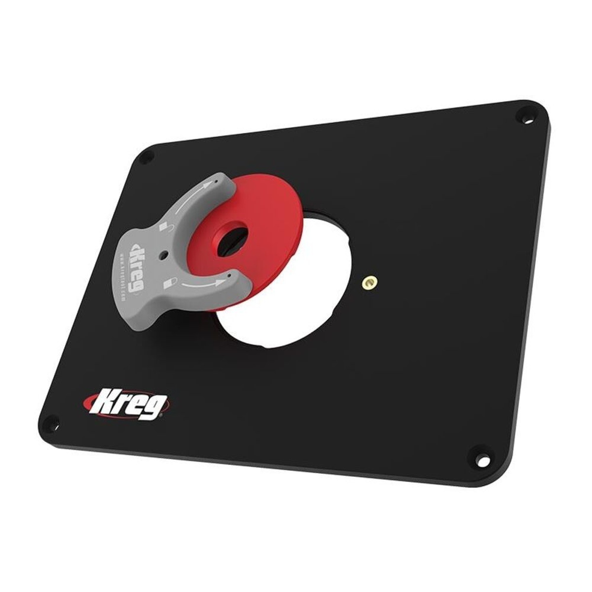 Kreg Tool PRS4038 Precision Router Table Insert Plate with Level-Loc ring installed for precise router table bit opening in woodworking