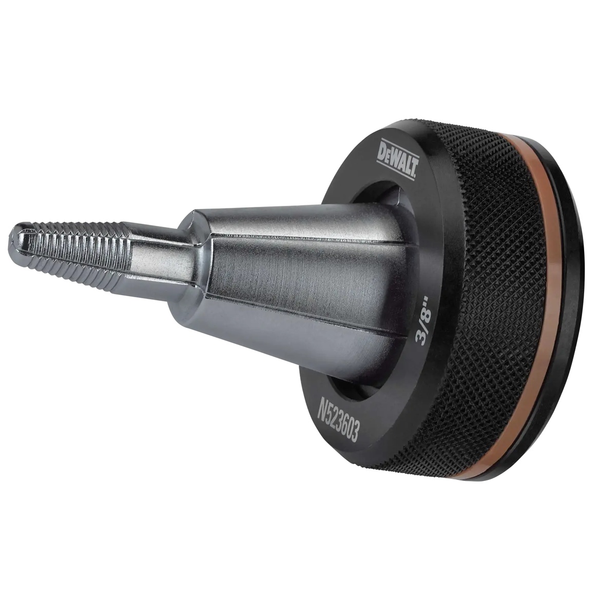 DeWALT DCE40038 3/8-Inch PEX Expander Head accessory used for expanding 3/8 inch PEX tubing during plumbing installation and potable water line work