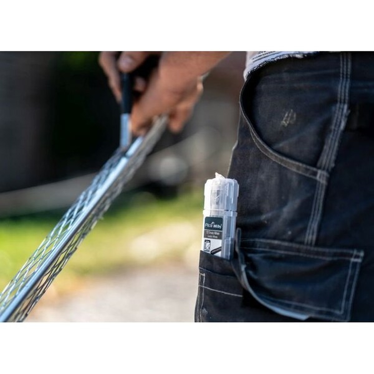 Pica BIG-Dry 6030 FOR ALL Universal Graphite Leads, 2B refill case carried in a tradesperson pocket for everyday construction marking