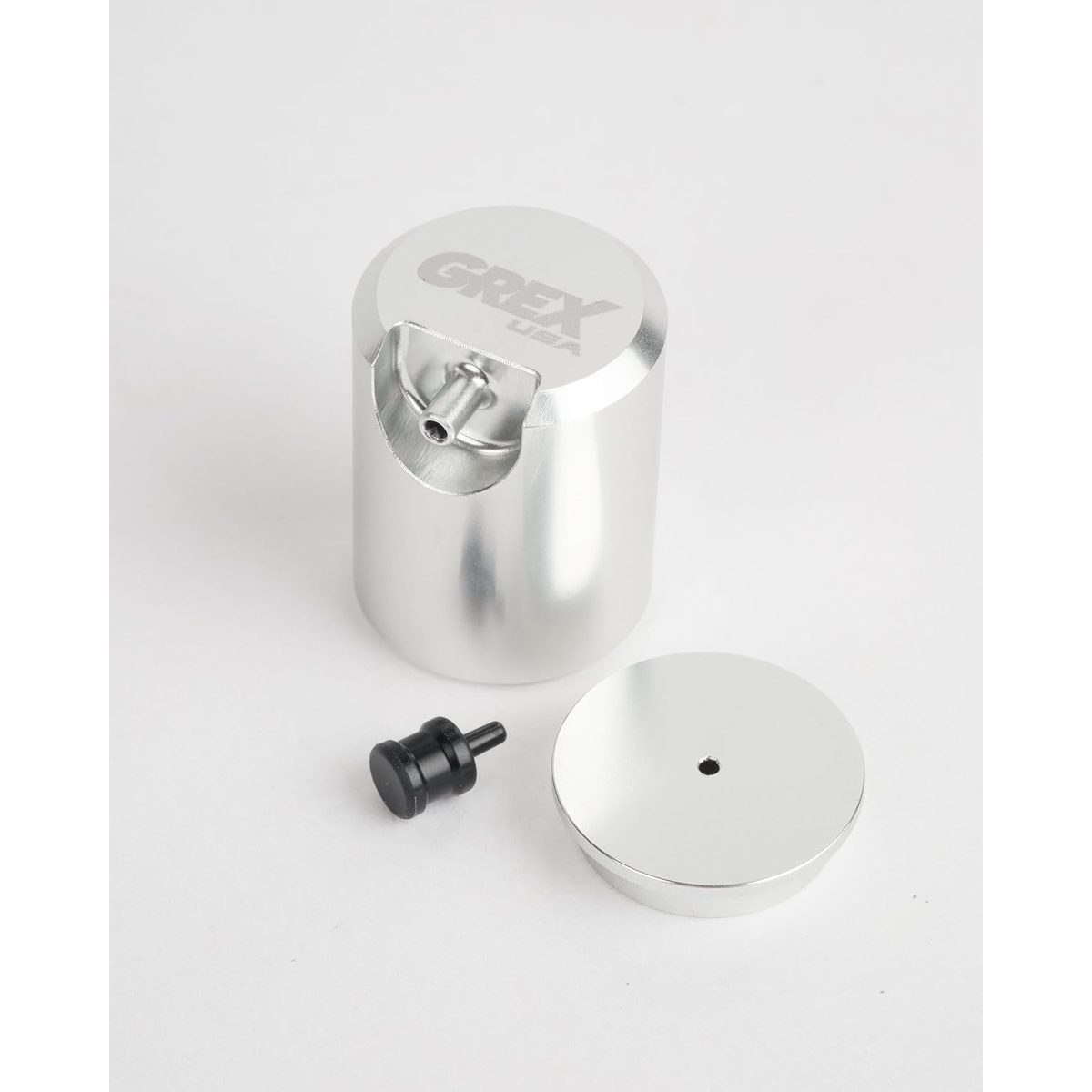 Grex CP05-SS Airbrush Side Cup Set aluminum side cup with lid and plug for side-feed airbrush use during detail painting and quick solvent flushing