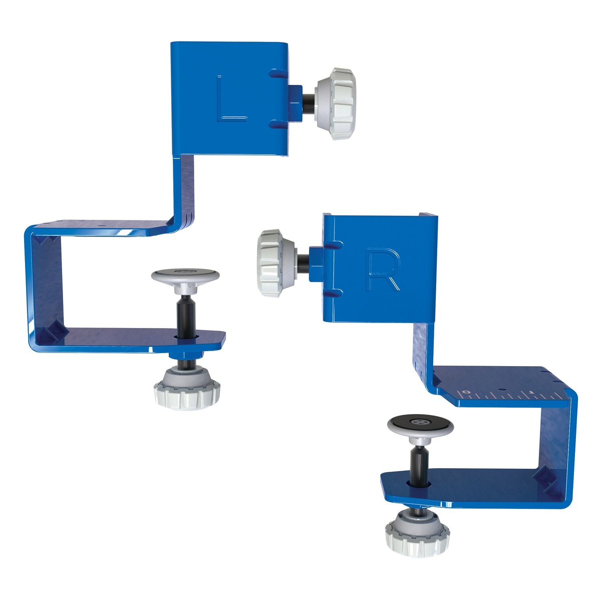 Kreg Tool KCS-DFMT Drawer Front Mounting Jig left and right steel clamps for installing overlay drawer fronts in cabinetry