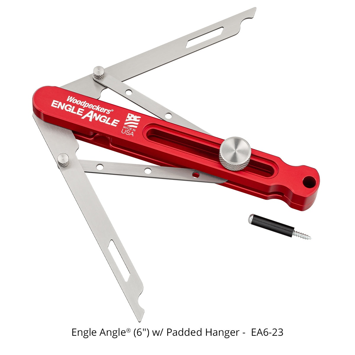 Woodpeckers EA6-23 Engle Angle, 6 in. angle divider with padded storage hanger for trim carpentry layout and shop organization