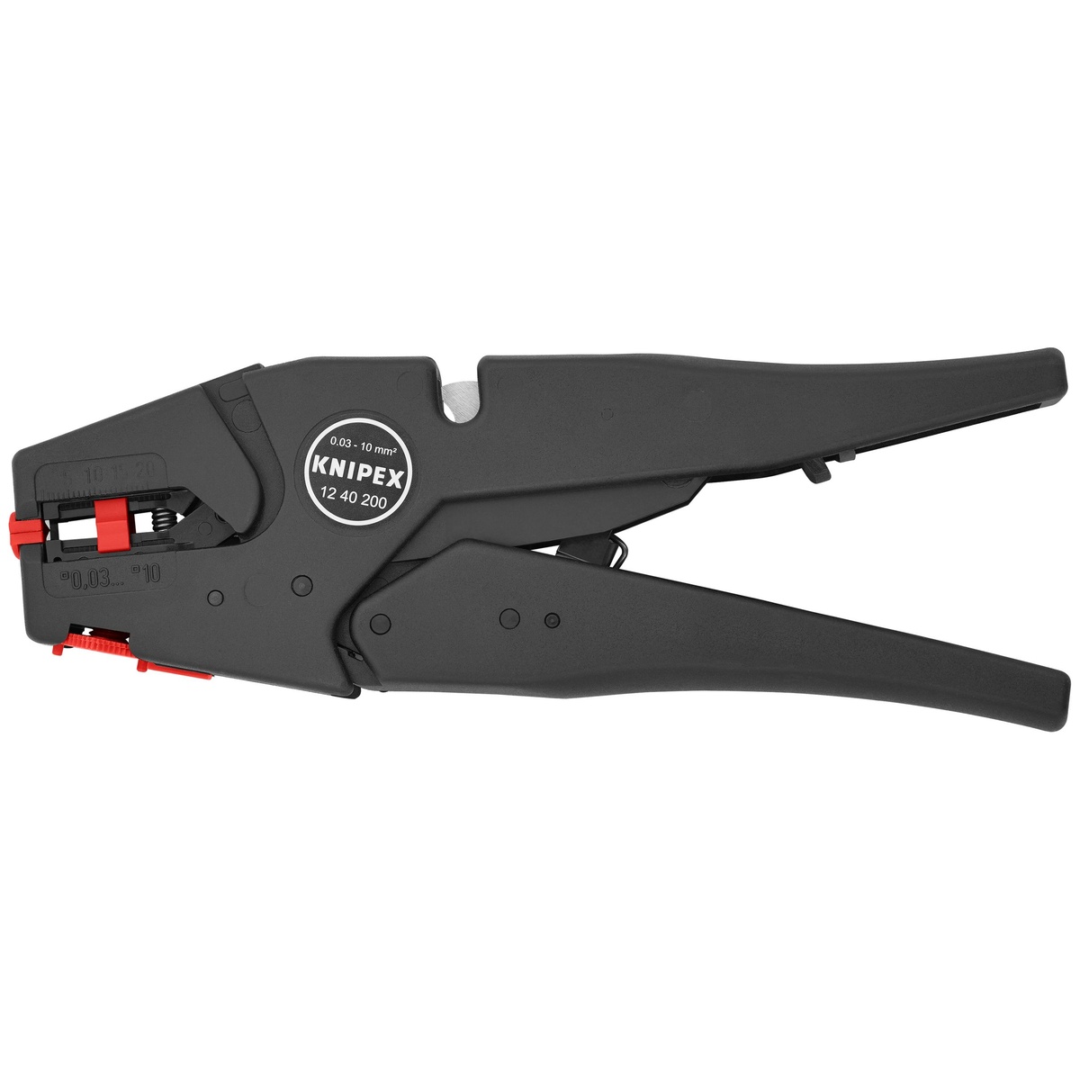 Knipex 12 40 200 Self-Adjusting Wire Stripper full tool view for shop and jobsite electrical wire stripping tasks