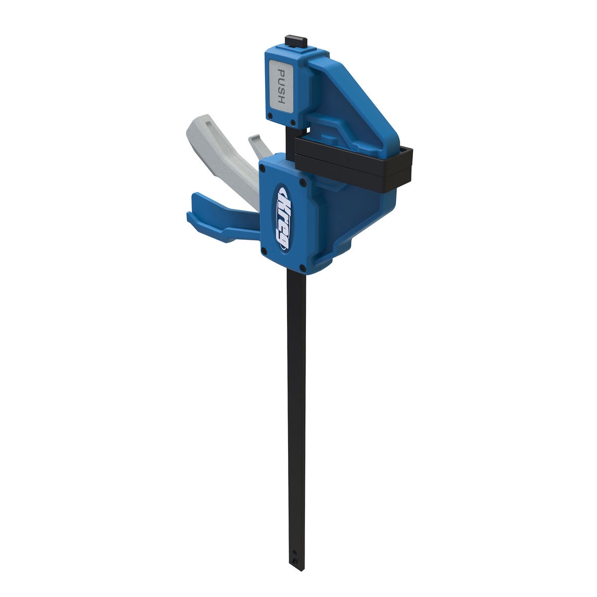 Kreg Tool KVGC12 12 in. VersaGrip Clamp product view showing the one-handed bar clamp body and sliding jaw for woodworking and assembly tasks